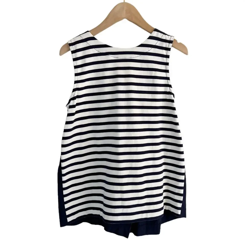 J. Crew Bow Back Tank Top in Navy & White Stripe Size XS